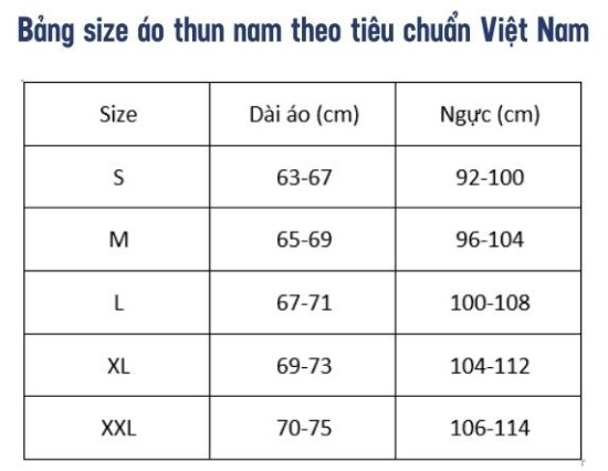 Cách chọn size áo thun Nam - cach chon size ao thun nam 1