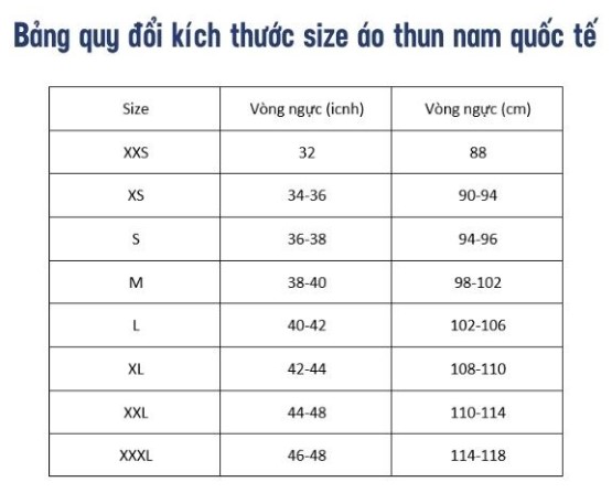 Cách chọn size áo thun Nam - cach chon size ao thun nam 3
