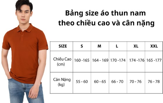 Cách chọn size áo thun Nam - cach chon size ao thun nam 6