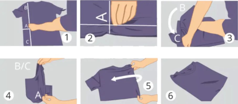 Cách gấp áo thun nhanh gọn không nhăn - cach gap ao thun 1